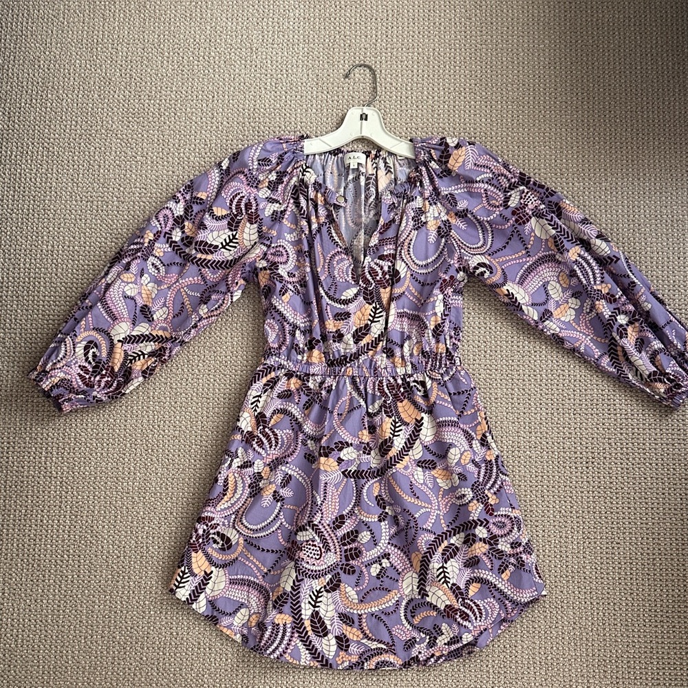 A.L.C. Purple Patterned Mini Dress
